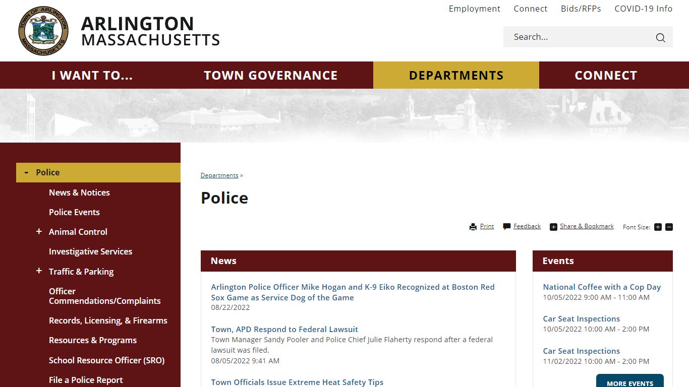 Police | Town of Arlington